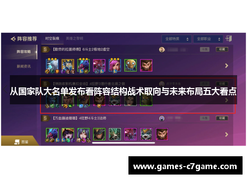 从国家队大名单发布看阵容结构战术取向与未来布局五大看点